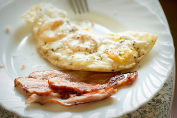 Fried egg with bacon 