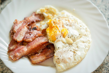 Fried egg with bacon 