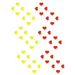 heart shapes in different colors for Valentines Day background.