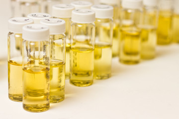 Laboratory Bottles Yellow Liquid