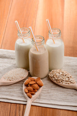 Rice, almond and oat milk