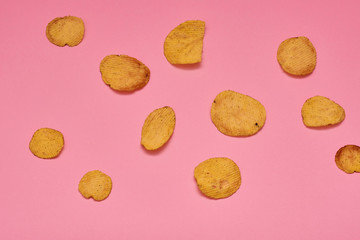 crispy potato chips snack texture background