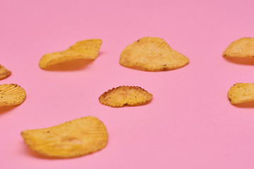 crispy potato chips snack texture background