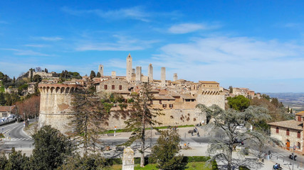 Fototapeta na wymiar Beautiful aerial view of San Gimignano skyline, Tuscany