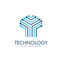 technology connection logo vector