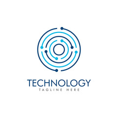 technology connection logo vector