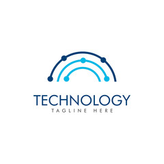 technology connection logo vector