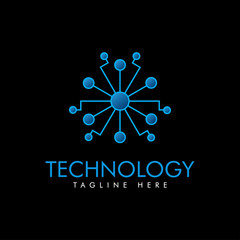 technology connection logo vector
