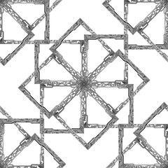Wooden Ornate Digital Art Mosaic Seamless Pattern