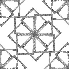 Wooden Ornate Digital Art Mosaic Seamless Pattern