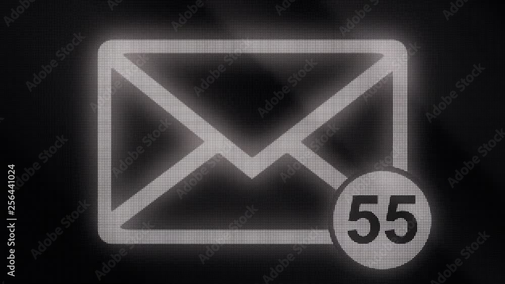 Poster opening the email. new email message notification on smartphone device. mail icon, video animation