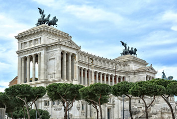 The Vittorio Emanuele II Monument. It was built in honor of the first king of a unified Italy. Altar of the Fatherland. It is regarded as a national symbol of Italy. Piazza Venezia. Rome. Italy