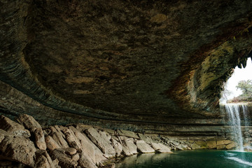 A view of Haminton Pool in Winter time in Austin Texas USA