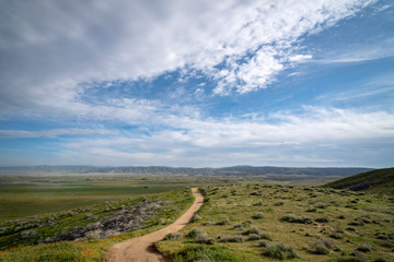 landscape with blue sky and clouds