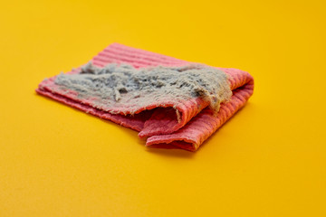 Clean rag with dust. Wipe the dust