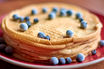 pancakes black currant berries