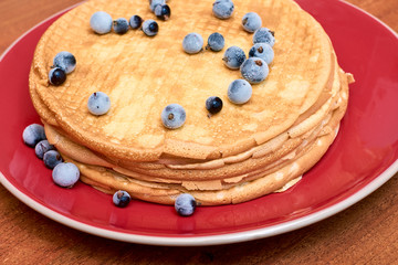 pancakes black currant berries