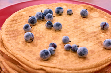pancakes black currant berries