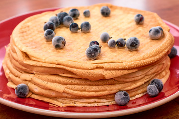 pancakes black currant berries