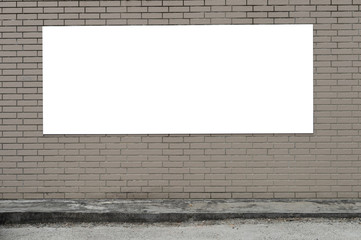 Large blank billboard on a street wall, banners with room to add your own text