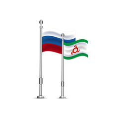 flag of Russia and Ingushetia