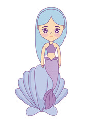 cute mermaid sitting in seashell