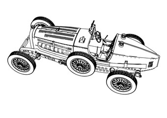 Fototapeta premium sketch of retro car vector
