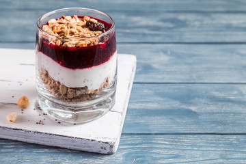 Image with granola and yogurt.