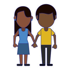 boyfriend and girlfriend clasped hands blue lines