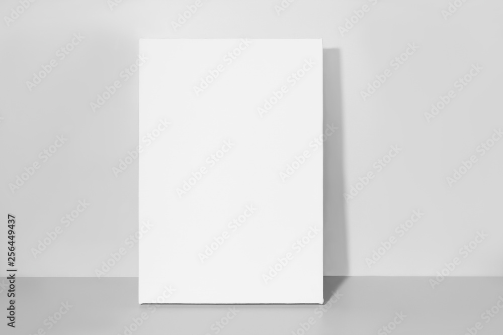 Wall mural blank canvas, gray wall on background. mockup poster.