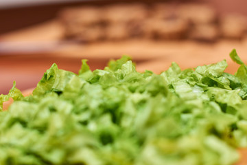 Fresh lettuce leaves for vegetable salad