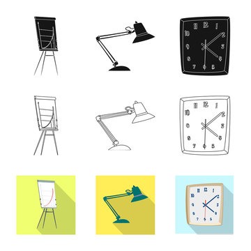 Vector illustration of furniture and work logo. Collection of furniture and home stock vector illustration.