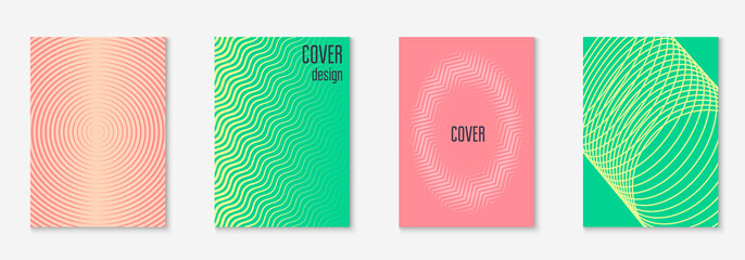 Line geometric elements. Pink and green. Color web app, wallpaper, journal, page layout. Line geometric elements on minimalist trendy cover template.