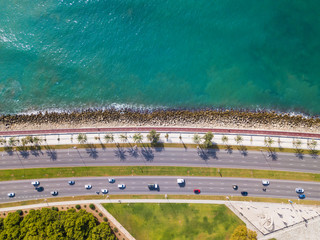 a road along the sea coast