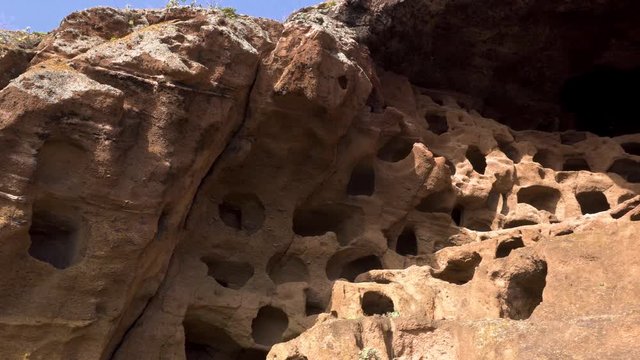 Cenobio de Valeron, archeological site, aboriginal caves in Grand Canary, Canary islands .