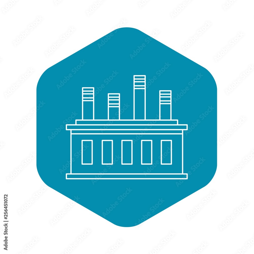 Aufkleber factory building icon. outline illustration of factory building vector icon for web