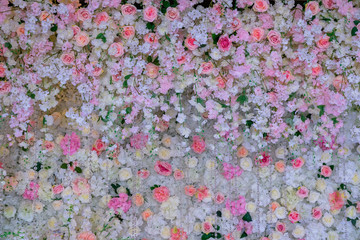 Beautiful flowers background for ceremony  wedding scene