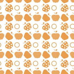 Muurstickers Seamless pattern with apples. Fruit background. © aquamarine_paint