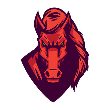 horse mascot esports logo vector illustration