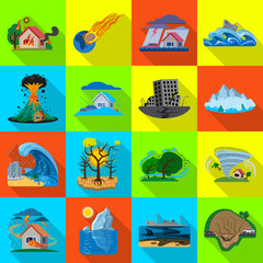 Vector illustration of natural and disaster icon. Collection of natural and risk vector icon for stock.