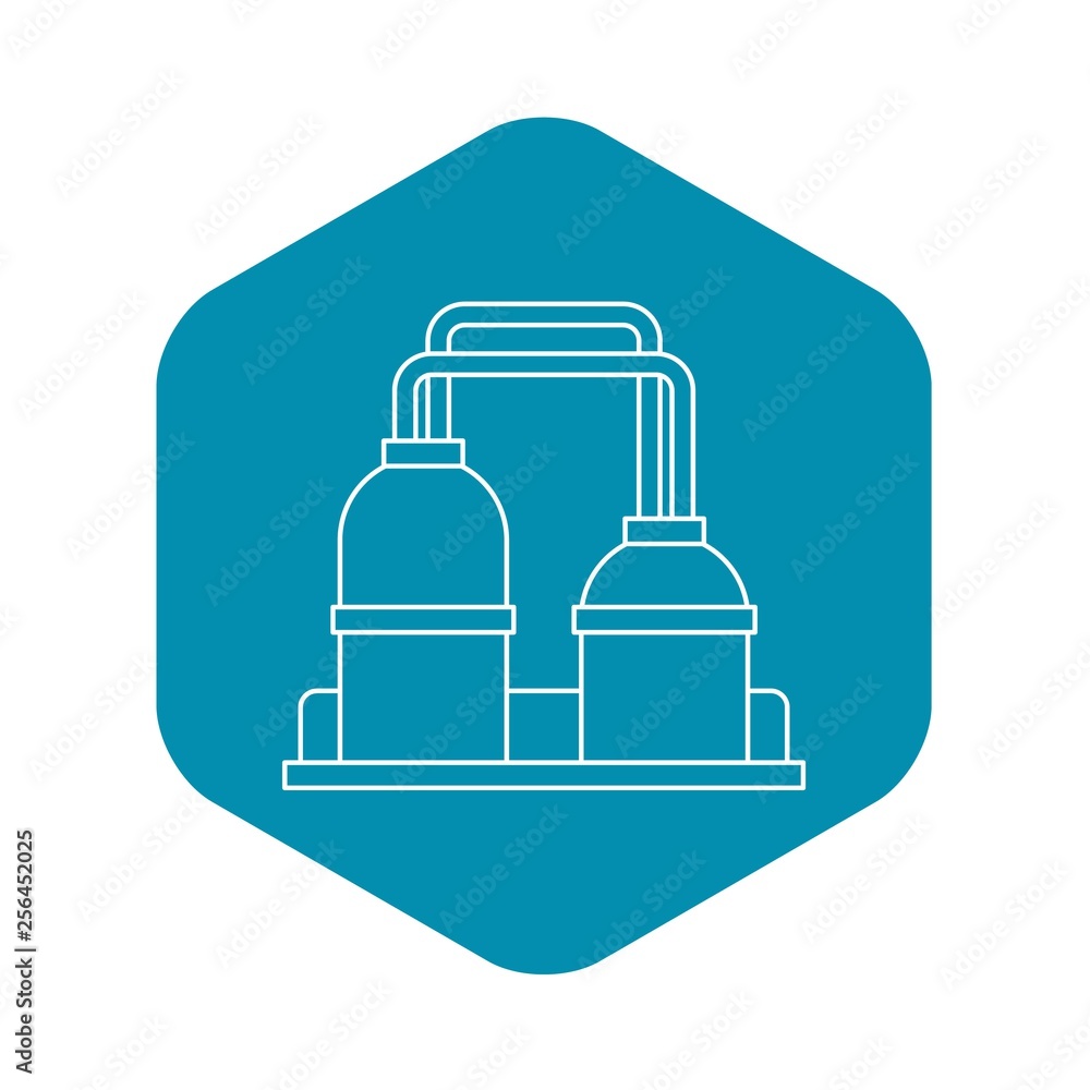 Poster oil processing factory icon. outline illustration of oil processing factory vector icon for web