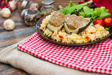 strewed courgettes and southern semolina