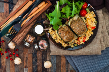 strewed courgettes and southern semolina