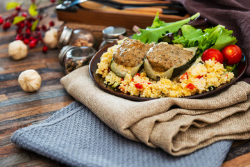 strewed courgettes and southern semolina