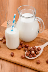 Jug and bottle of milk