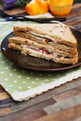 sandwich with ham of mozzarella