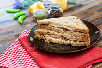 sandwich with ham of mozzarella