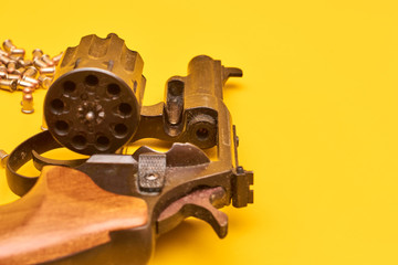Fototapeta premium Gun and bullets. Gun Revolver