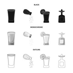 Isolated object of cafe and Latin icon. Collection of cafe and national stock vector illustration.