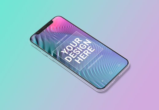 Smartphone Mockup Isolated with Pastel Background
